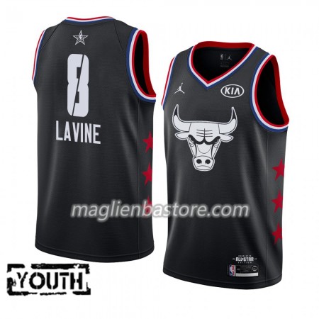 Maglia Chicago Bulls Zach LaVine 8 2019 All-Star Jordan Brand Nero Swingman - Bambino